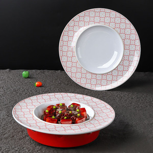 Plat de service rond en mélamine de style chinois créatif, incassable, pour la restauration hôtelière - Product Image 1