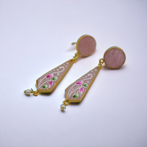 ต่างหูทองชุบทำมือแบบดั้งเดิม ปี 2025 ลายเพ้นท์มือ สำหรับเด็กหญิงและสตรี - Product Image 1