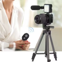 Kit de Vlogging pour Smartphone KSD-T50, Équipement d'Enregistrement Vidéo avec Trépied, Microphone et Lumière LED pour Téléphone, Ensemble YouTube