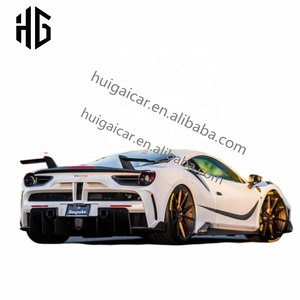 Kit de carrocería de fabricación de fábrica HG para <span class=keywords><strong>Ferrari</strong></span> <span class=keywords><strong>488</strong></span> actualización MSY estilo Kit de carrocería difusor de parachoques trasero delantero faldón lateral guardabarros capuchas - Product Image 4
