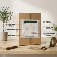 Pochette d'expédition biodégradable et recyclable sans plastique pour liste de colisage en papier, étiquette d'expédition autocollante et porte-documents