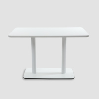 Nouvelle table de bar et de café rectangulaire moderne en aluminium et acier avec plateau en bois, durable, 4 places, pour usage domestique, commercial et en centre commercial