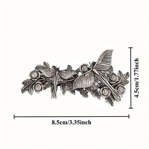 Horquilla para el pelo gótica vintage vikinga retro con mariposa, flor, mariposa lunar pagana, insecto, criatura animal para mujer - Product Image 2