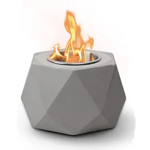 Sıcak satış masa alkol ateş çukuru elmas şekli beton kase şekline mangal mini şömine dumansız taşınabilir ateş çukuru veranda için