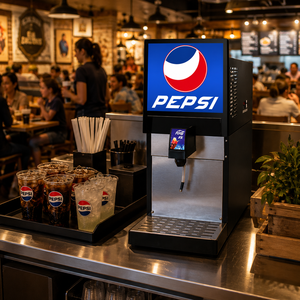 Distributeur de boissons gazeuses commercial en acier inoxydable à 1 robinet, machine à soda post-mix, réfrigération électrique, écologique - Product Image 2