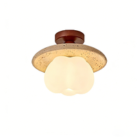 Vente en gros en ligne de luminaires de plafond LED en PVC en forme de fleur, style nordique Wabi-Sabi, jaune travertin, pour chambre d'enfant, salon