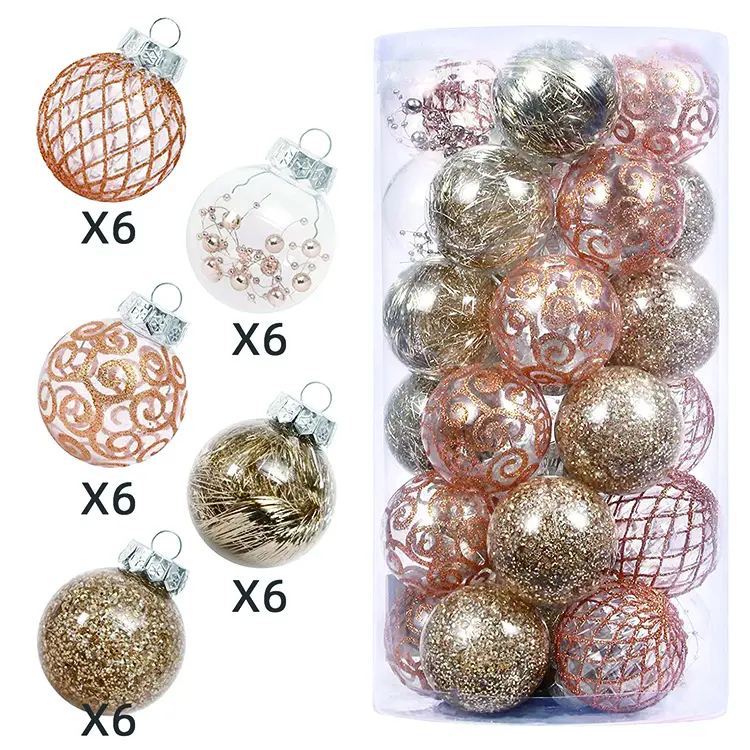 Christmas Hanging Shatterproof PET Ornament Set Christmas Balls