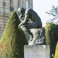 Statue du Penseur en bronze, laiton et cuivre, sculpture grecque célèbre, patine antique TREVI, personnalisée
