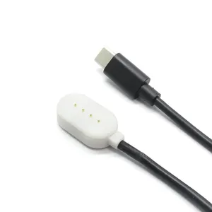 Type C mâle à Pogo Pin 4 broches mâle câble de charge Contact magnétique aimant fort à ressort Pogo Pin USB C câble