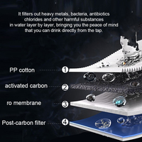 Model layar besar dengan detektor Tds pemurni air Ro rumah tangga 10 inci filter Mineral Alkaline sistem Ro standar tanpa tangki