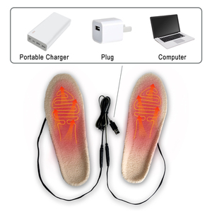 Warm Wool <b>Heated</b> Insoles Power Bank Connection Cuttable Size Arch Support Design Winter Foot Warmer <b>Heated</b> Insoles - Product Image 4