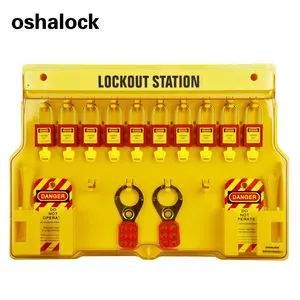 Muur Gemonteerde 20 Lock Station Cover Opknoping Boord Veiligheid Lockout Stations Met Sloten Voor Industriële Lockout-Tagout