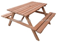 8 places En Plein Air Bar Meubles En Bois Rond Table de Pique-Nique de Jardin tables et bancs en bois de salle à manger en bois Table de Pique-Nique chaise ensemble de barbecue