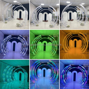 Arco de Entrada LED Circular de Metal con Iluminación RGB para Decoración de Pasillos en Eventos de Boda de Lujo - Product Image 3
