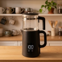 Bouilloire électrique numérique à écran tactile 1,8 L, 1500 W, température variable 45-90°C ℃   Système de maintien au chaud avec arrêt automatique pour usage domestique