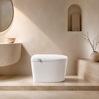 WC intelligent électrique à commande à distance, siège chauffant, couvercle automatique, lavage à l'eau chaude, séchage à l'air, cuvette allongée, double chasse d'eau, télécommande incluse