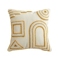 Strictement sélectionné bohème doré soleil oreiller géométrique carré velours coussin romantique lumière du soleil glands pour chambre canapé cousu