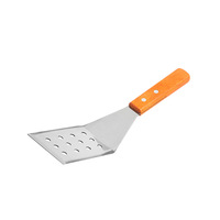 Ustensile de cuisine professionnel en acier inoxydable manche en bois gril de barbecue Pizza Burger Turner plaque chauffante longue spatule en métal pour ustensile