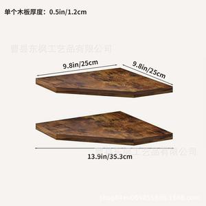 Wooden Corner Floating <b>Shelf</b> 3 Tier <b>Wall</b> <b>Mounted</b> Kitchen Storage Organizer Durable Multipurpose Polygon Shape - Product Image 4
