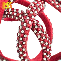 Bande de strass thermocollante 8,0 mm à 4 rangées, noir, blanc, rouge, pour chaussures, trois couleurs, diamants étincelants, largeur et longueur personnalisables