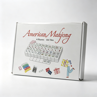 Coffret Cadeau Mahjong Américain 166 Tuiles, Valise Portable en PU, Jeu de Société Mahjong, Cadeau de Fêtes pour Adultes, Amateurs de Jeux, Réunions de Famille