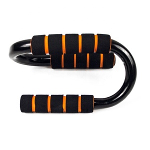 Nhà Máy Giá thép không gỉ s-loại push-up Bar với EVA & bọt đứng tập thể dục tập thể dục cơ bắp thép kim loại Grips - Product Image 5