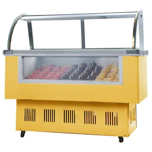 Réfrigérateurs de congélateur de crème glacée dure de machine de gelato d'affichage de vitrine de popsicle de réfrigération commerciale