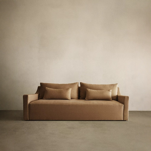 Divano a tre posti in tessuto <span class=keywords><strong>di</strong></span> lino lavato stile nordico Wabi Sabi, design medievale, famoso su internet, mobili per soggiorno - Product Image 1