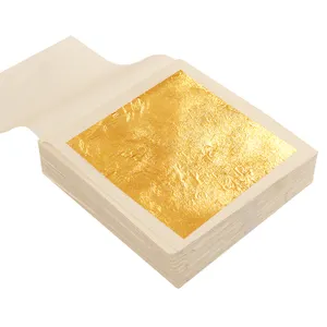Foglia Oro Kinno Genuine 24K Edible Gold Foil Leaf Sheets for Food Decoration 8X8cm Hoja De Oro Bakery Decoration Ingredients