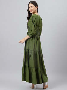 Women's Solid A-Line Maxi <b>Dress</b> for Woman Festive Fancy Casual Trending Stylish Long One Piece <b>Dresses</b> Women Western <b>Dress</b> - Product Image 3