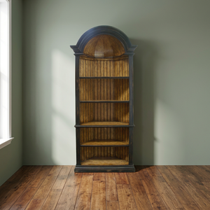 Mueble Esquinero Contemporáneo de Madera Maciza Antigua, Vitrina Arqueada, Librería de Lujo para Sala de Estar, Comedor, Estante de Almacenamiento, Estantería para Hotel - Product Image 3