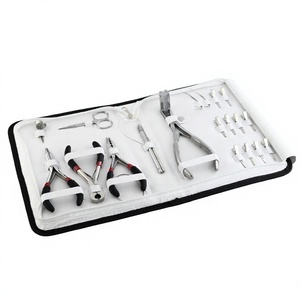 Professional Stainless Steel Hair Extension Tools Kit for Commercial Use Tape-in Hair Pliers Micro Ring 3-Hole Duckbill Clips C - Product Image 1