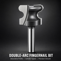 Fraise à profil double arc Miaorui, queue de 1/4 de pouce, pour le travail du bois décoratif, moulures en bois, largeur de coupe 25,4 mm