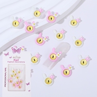 Nouveau diable oeil métal ongles breloques 3D mignon oeil de chat Halloween kawaii élève manucure accessoires