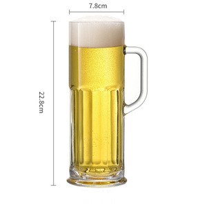 Factory Wholesale Cheap Logo Clear Blown <strong>Beer</strong> Mug <strong>World</strong> Football Wine <strong>Glass</strong> <strong>Cup</strong> <strong>Beer</strong> Set Craft Pilsner <strong>Beer</strong> <strong>Glass</strong> With Handle - Product Image 2