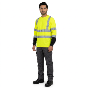 Camisetas de Alta Visibilidad Reflectantes, Ropa de Seguridad, Transpirables, de Poliéster, para Trabajo de Construcción - Product Image 1