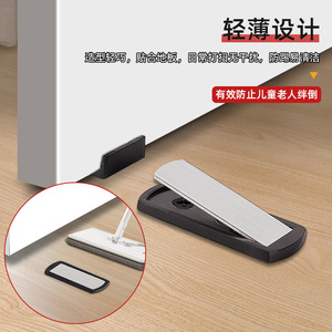 Tope de puerta minimalista de acero inoxidable, soporte de pared, atrapasueltas magnético invisible para puertas de vidrio esmerilado - Product Image 2