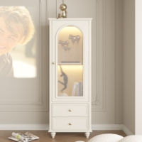 Combinaison moderne minimaliste de luxe léger pour chambre et salon : table basse et armoire en bois massif