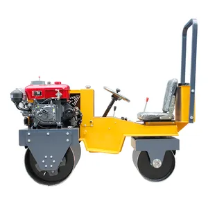 Mini Hydraulic small Road Roller 700kg Ride On Double Drum Asphalt Rollers