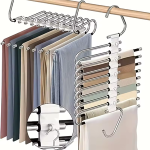Grucce Salvaspazio Per Pantaloni – 3 Pezzi In Acciaio Inox, Appendiabiti Multistrato Per Armadio - 4