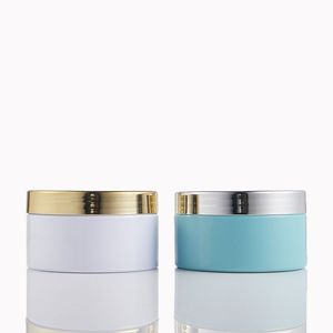 <b>Plastic</b> <b>Jar</b> 200ml Electroplated Screw Cap Wide Mouth Cylinder Cosmetic Container PP Material - Product Image 1