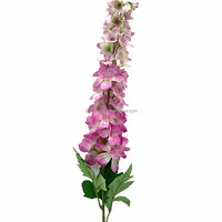 Fleur de Larkspur en Soie Artificielle avec Longue Tige Faux Orange Violet Bleu Delphinium Poisonweed Plante pour Décorations de Noël