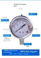 Manomètre rempli de glycérine SONGLIN 14*1.5 1/4BSP en acier inoxydable, jauge de pression numérique, précision 1,6 %, 2,5 pouces, 0,1-6 Mpa, eau