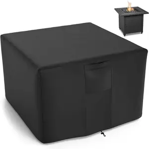 Square Fire Pit Cover For Fire Pit Platform 600D Waterproof Cover Suitable For Fire Pits Ranging From 28 To 30 Inches