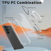 Funda Magnética Antihuellas con Soporte Vertical Oculto, Marco Metálico para Cámara, Resistente a Impactos para Samsung Galaxy S26 Ultra