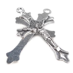 Metal de aleación católica, <span class=keywords><strong>crucifijo</strong></span> de 41x25mm <span class=keywords><strong>para</strong></span> la fabricación de joyas de <span class=keywords><strong>Rosario</strong></span>, colgante de Cruz - Product Image 4