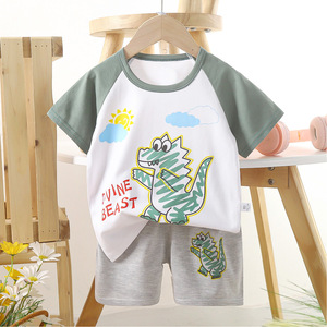 Nuovo Arrivo Set Estivo in Puro Cotone per Bambini, T-shirt a Maniche Corte per Ragazzi e Ragazze, Abbigliamento per Neonati in Stile Coreano, Vendita all'Ingrosso - Product Image 1
