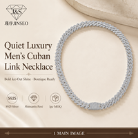 Collier chaîne cubaine en moissanite entièrement sertie, plaqué rhodium S925, anti-ternissement, de qualité supérieure, pour homme, bijoux hip-hop, cadeau