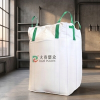 Fábrica forjada de grado alimenticio 1000kg PP tejido FIBC gran bolsa deflector fondo plano pico tonelada bolsa cemento construcción arena carga a granel
