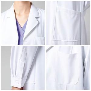 Grosir mantel Lab medis rumah sakit kualitas tinggi jaket seragam untuk pria wanita mantel putih katun pria untuk uniseks - Product Image 3